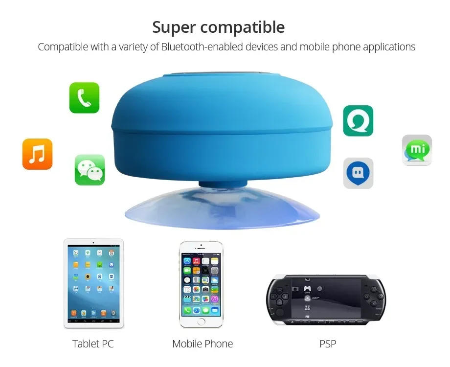 Description Picture 3 of itemPortable Wireless Bluetooth Speaker Audio Waterproof Easy-Access Control Buttons Music Player for Office Car Home Shower Speaker