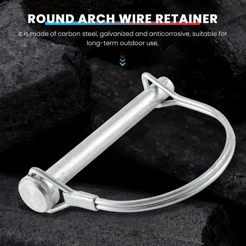 Description Picture 6 of item10Pcs Wire Lock Pin, 5/16 Inch Shaft Locking Pin Hitch Pin With Round Arch Wire Retainer For Farm Trailers Lawn Garden