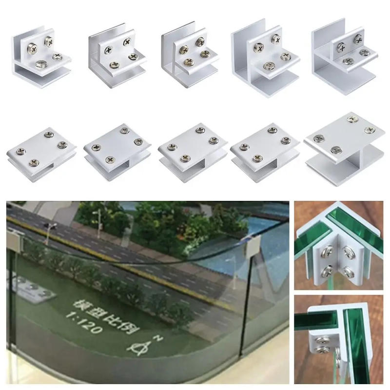 Description Picture 2 of itemNo Drilling Wardrobe Cupboard Side Mounted Glass Door Hinge Cabinet Door Hinge Frameless Clamp Furniture Accessories