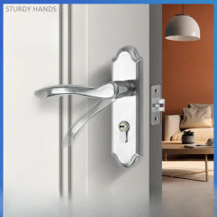 1 set stainless steel bathroom door lock universal indoor restroom bathroom lock door handle hardware accessories Including keys