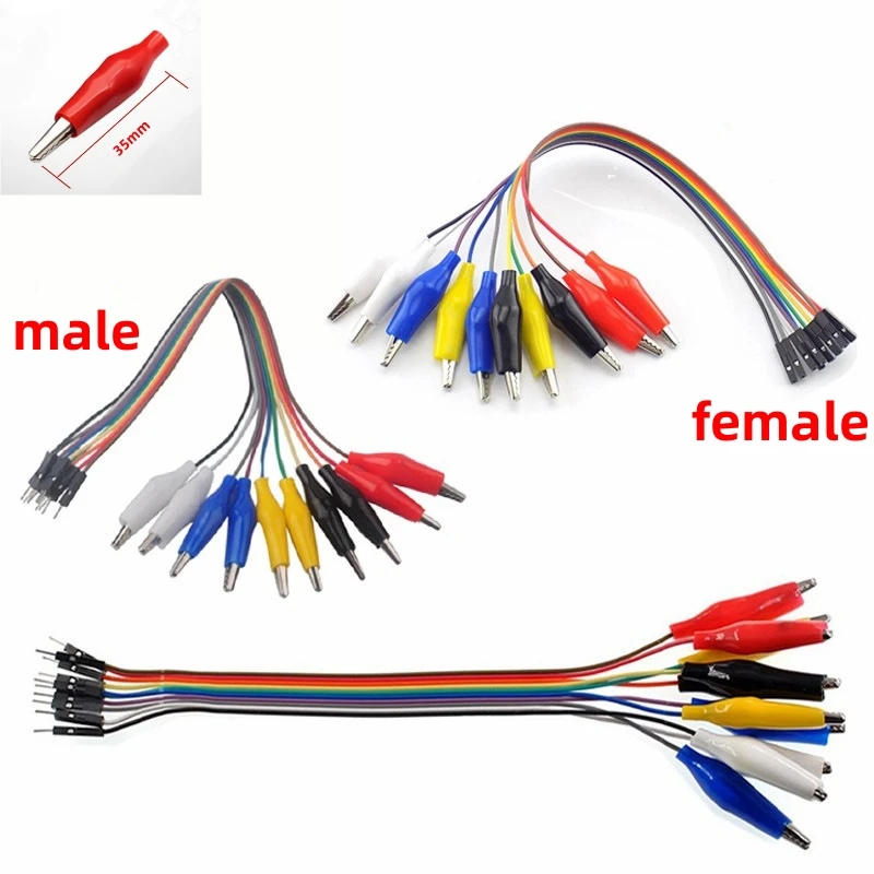 Description Picture 2 of item20cm 30cm 10pin Double-end Alligator Clips jump Wire Male Female Crocodile Clip Test Lead Jumper Wire Line Cable DIY Connection