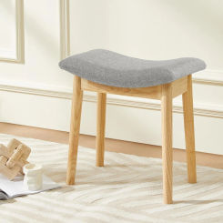 Vanity Stool Vanity Chair 18 Inch-  Stool Chair Wood Legs, Modern Piano Bench Makeup and Foot Stool for Bedroom.