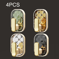 Acrylic Luxury Wall Hook Home Decor Strong Adhesive Bathroom Towel Rack No Punching Hanging Coat Hanger Door Back Key Bag Holder