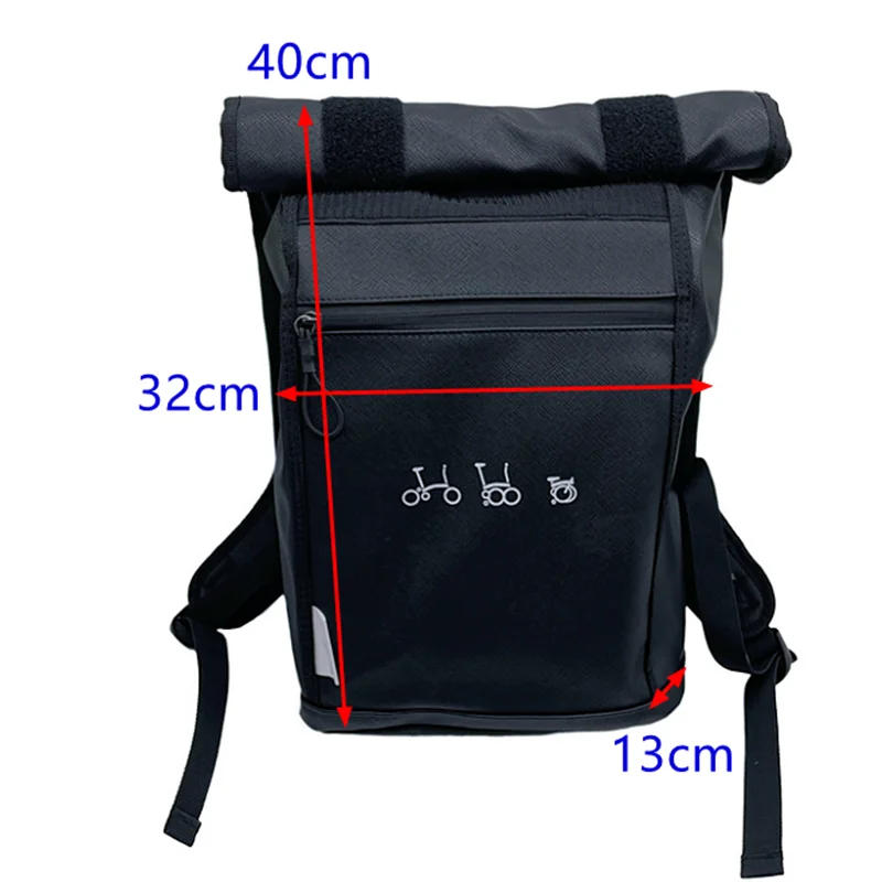 Description Picture 3 of itemFolding Bike Front Carrier Bags & Panniers Use For Brompton Birdy Bicycle Front Storage Bag handbag With Aluminum Mount