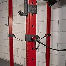 Description Picture 6 of itemFitness 1,000 Pound Capacity 3” x 3” Power Cage Power Rack Squat Stand, Includes J-Hooks and Safety Spotter Arms, Opti