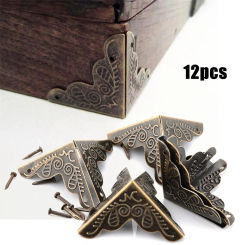 Easy Install Brand New Practical Home Case Box Corners Brackets Protector Alloy Carved Decor Metal With Screws