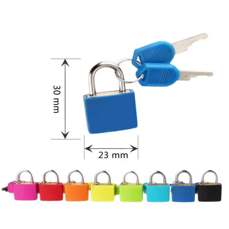 Description Picture 2 of item1PC 23mm Coloured Dormitory Appliances Home Ornament Suitcase Padlock with 2 Keys Cabinet Door Bookbag Small Luggage Lock