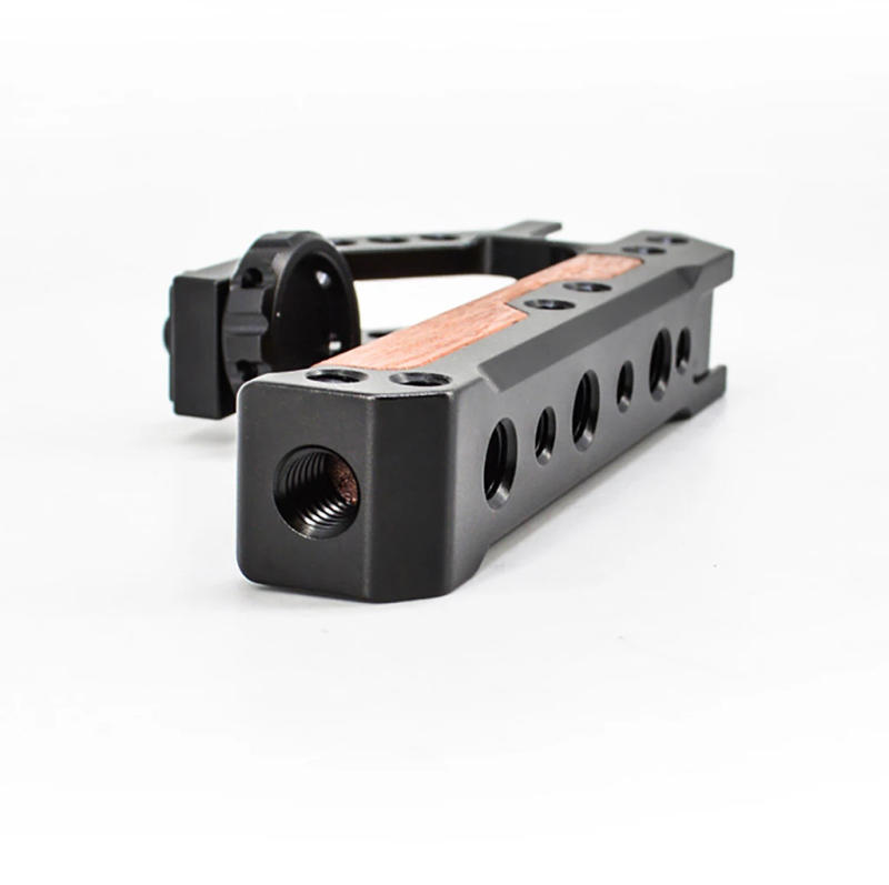 Description Picture 5 of itemUniversal Camera Cage Top Handle Wooden Handgrip with Cold Shoe Mounts Arri Locating Screw Compatible for DSLR Camera Cages