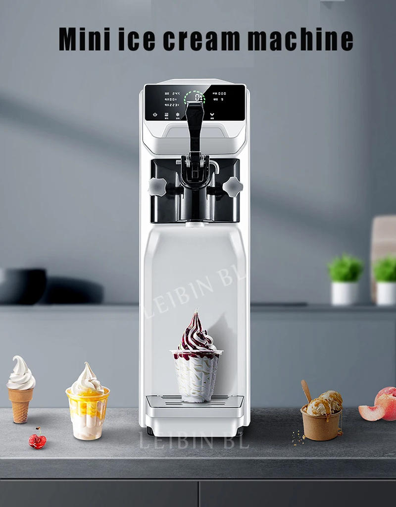 Description Picture 3 of itemUpscale commercial mini soft ice cream maker frozen Yogurt Machine Single Flavor Countertop Gelato Sorbet Vending Machine