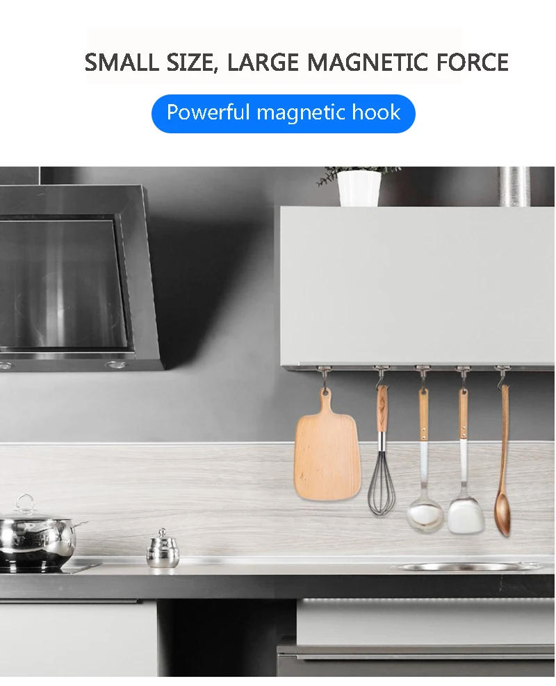 Description Picture 6 of item10PCS Strong Magnetic Hooks Practical Load Bearing Hook Multi-Purpose Storage for Home Kitchen Bar Storage Key Coat Cup Hanging