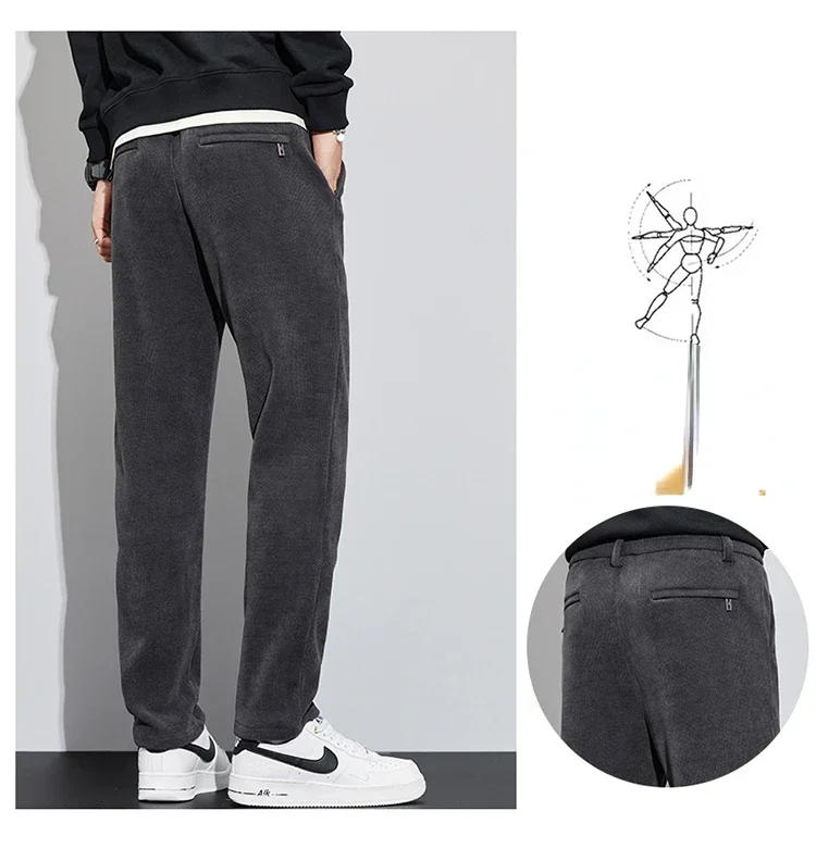 Description Picture 5 of itemSpring 2024 New Fashion High-end Corduroy Slim All Match Straight Leg Casual Pants Jogger Trousers Men