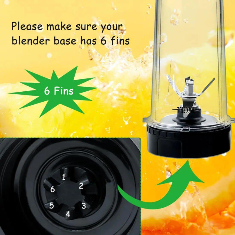 Description Picture 3 of item6-Fin Male Blender Blade Replacement Parts for Nutri Ninja Blender BL660 BL770 BL780 BL740 etc.(Small 3.35inch blade)