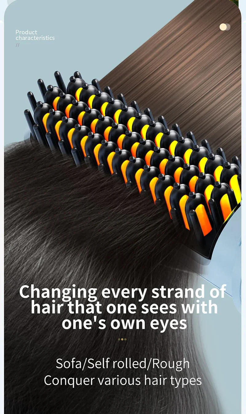 Description Picture 5 of itemWireless Electric Heating Straight Hair Comb Rechargeable Portable Negative Ion Anti-scalding Hair Straightener For Home Travel