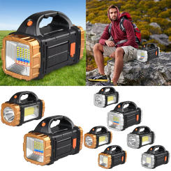 Camping Lantern USB Rechargeable IP44 Waterproof Camping Flashlight Power Bank Solar Powered Camping Torch for Outdoor Emergency