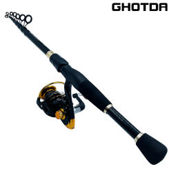 GHOTDA Telescopic Fishing Rod and Spinning Reel Combo Set for Freshwater 1.6-2.4M Lure Rod 1000-4000 Series Fishing Reel Pesca