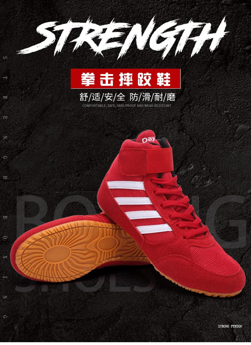 Description Picture 2 of itemOriginal Mid Cut Pro Sambo Boots for Men Women Size 34-45 Wrestling Training Shoes Anti Slip Light Weight Gym Boxing Sneakers