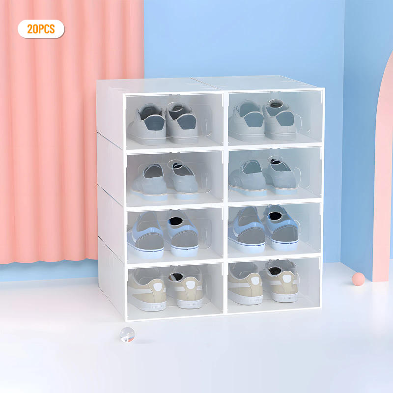 Description Picture 3 of item20x Large Plastic Shoe Storage Boxes Drawer Stackable Foldable Clear Organiser(7 OPTIONS)