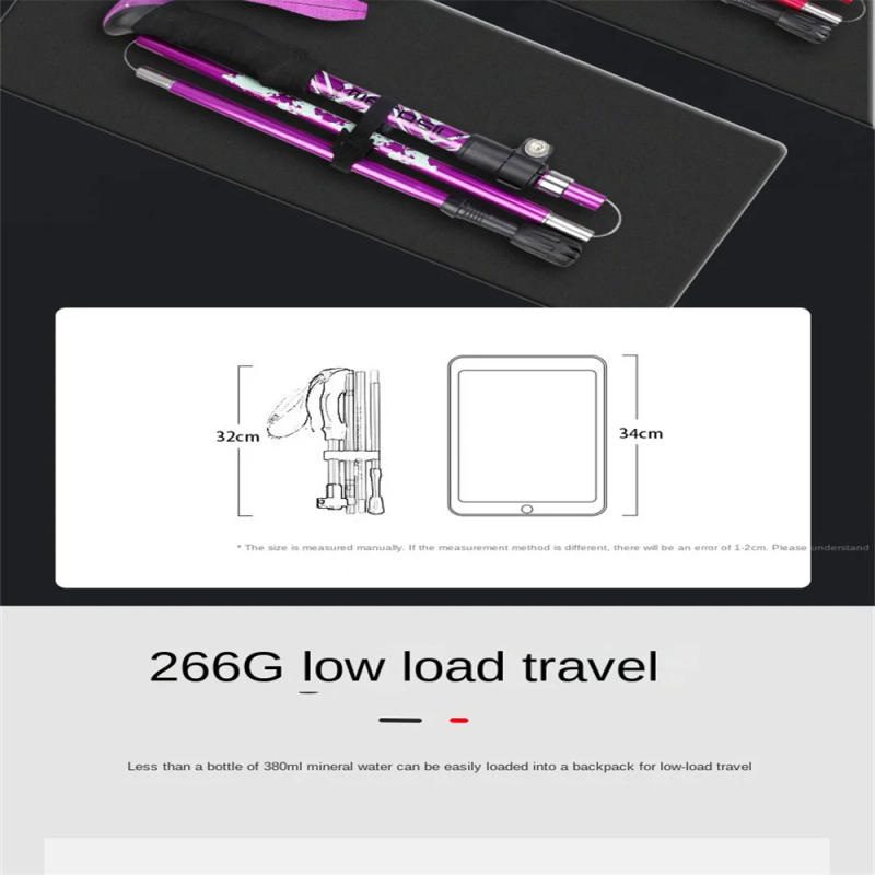 Description Picture 6 of itemWalking Stick Hiking Trekking Poles Trail Ultralight 5 Section Adjustable Canes Aluminum Alloy Folding Walking Stick