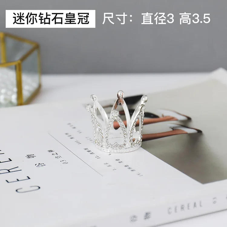 Description Picture 6 of item1PC Mini Crown Cake Decoration Princess Topper Pearl Tiara Crown Baking Decoration DIY Cake Birthday Crown Decoration Supplies