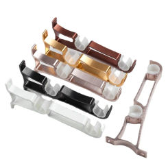 1Pc Aluminum Alloy Curtain Rod Bracket Roman Rod Bracket Double Rod Single Rod Bracket Top Mounted Side Mounted Curtain Holdback