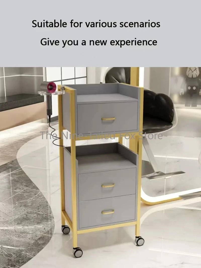 Description Picture 4 of itemBeauty Salon Tray Auxiliary Car Wheels Cleaning Cart Professional Furniture Hairdresser Aesthetic Carrello Reception Barber