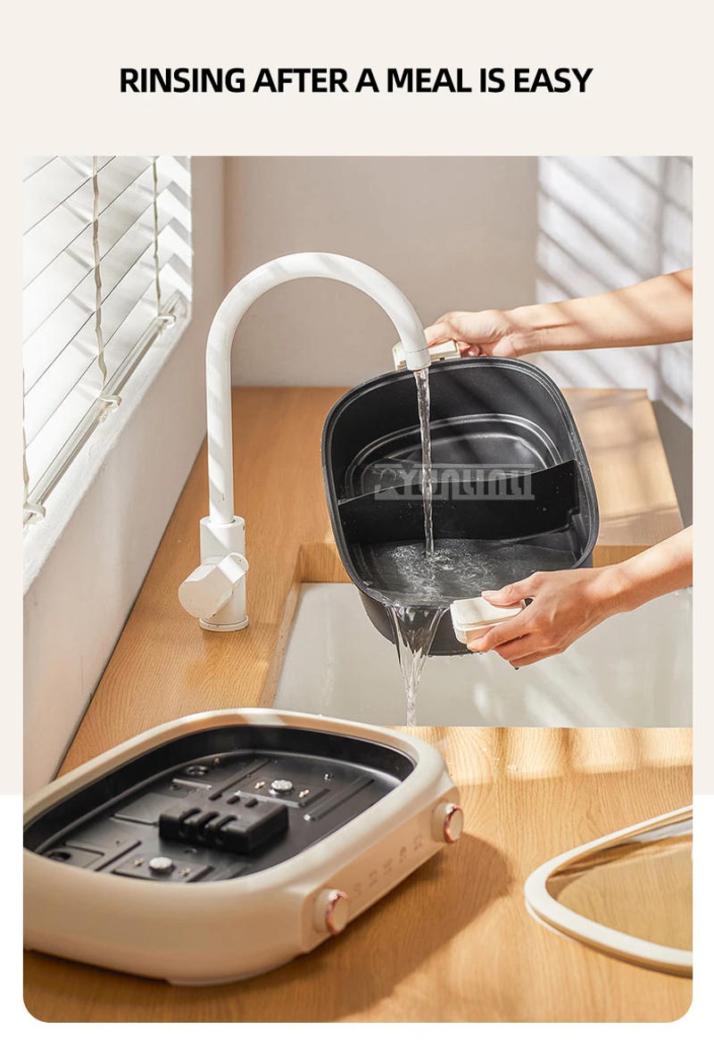 Description Picture 4 of itemElectric Multi Cooker Hot Pot Cooking Machine Household Temperature Control Electric Frying Pan Casserole Cuisine