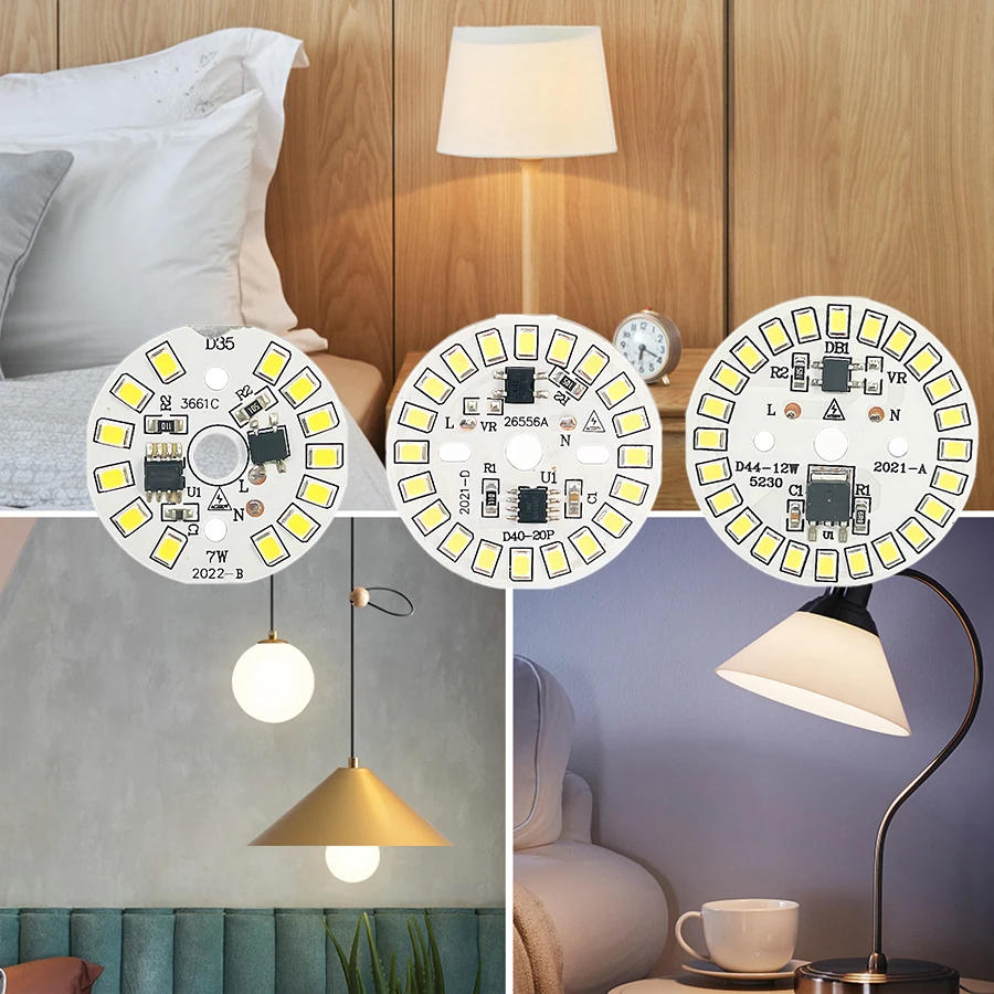 Description Picture 2 of itemLED Bulb Patch Lamp SMD Plate Circular Module Light Source Plate For Bulb Light AC 220V-240V Led Downlight Chip Spotlight LED