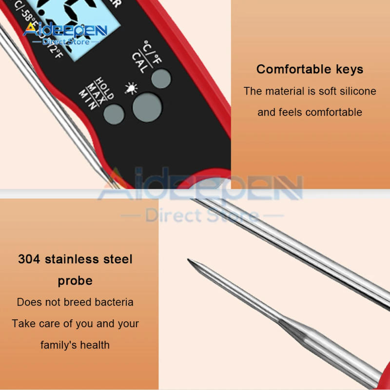 Description Picture 5 of itemInstant Read Meat Thermometer Best Waterproof Ultra Fast Digital Food Water Milk Thermometer for Outdoor Cooking BBQ and Kitchen
