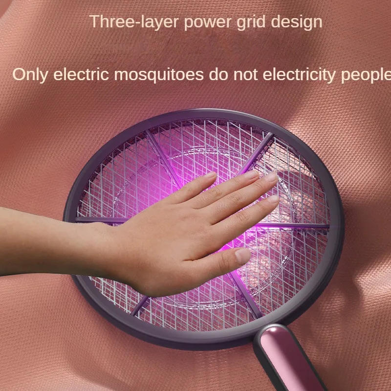 Description Picture 2 of item2-in-1 Electric Fly Swatter 3000V Insect Catcher with Built-in 1200mAh Battery and USB Rechargeable Mosquito Swatter