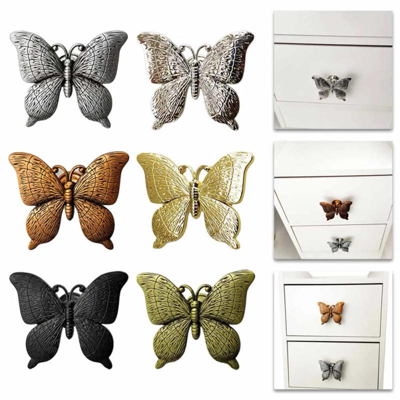 Description Picture 2 of itemHard Home Decoration Cabinets Handle Furniture Handle Door Cabinets Knobs Multi-layer Zinc Alloy Butterfly Shape