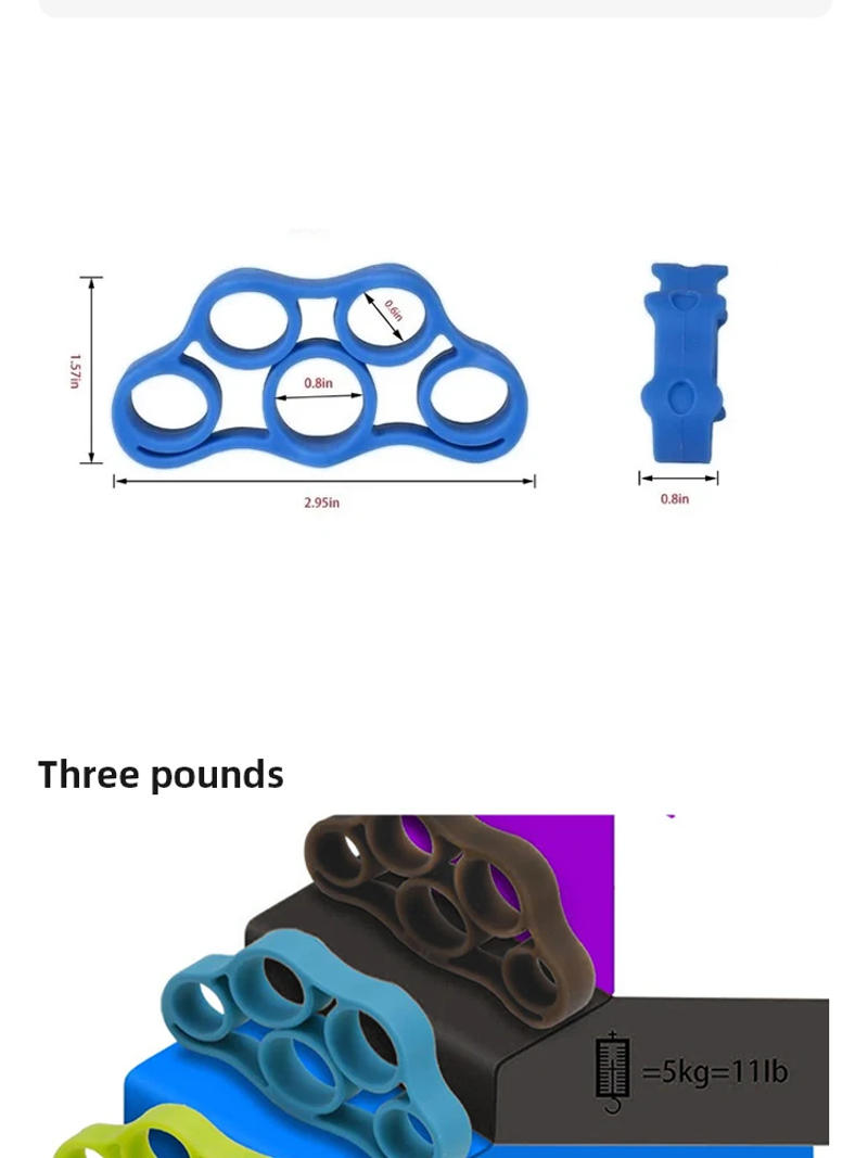 Description Picture 5 of itemSilicone Finger Gripper Gym Hand Grip Resistance Band Wrist Stretcher Elastic Five Finger Expander Strength Trainer Exercise