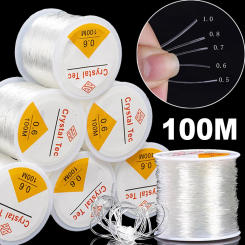 100M Transparent Elastic Crystal Line DIY Beading String Stretch Cords Jewelry Necklace Bracelet Making Rope Home Sewing Threads