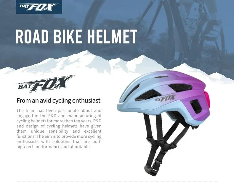Description Picture 2 of itemBATFOX Road Cycling Helmet style Sports Ultralight Aero Safely Cap Capacete Ciclismo Bicycle Mountain Men women MTB Bike Helmet