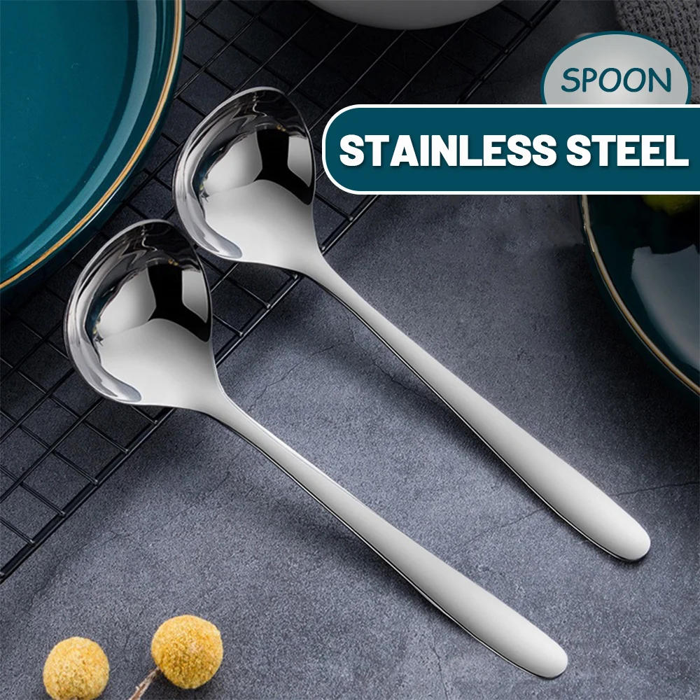 Description Picture 4 of item2/1Pcs Stainless Steel Spoon Thicken Long Handle Soup Spoons For Hot Pot Scoops Colander Home Kitchen Tableware Cooking Utensils