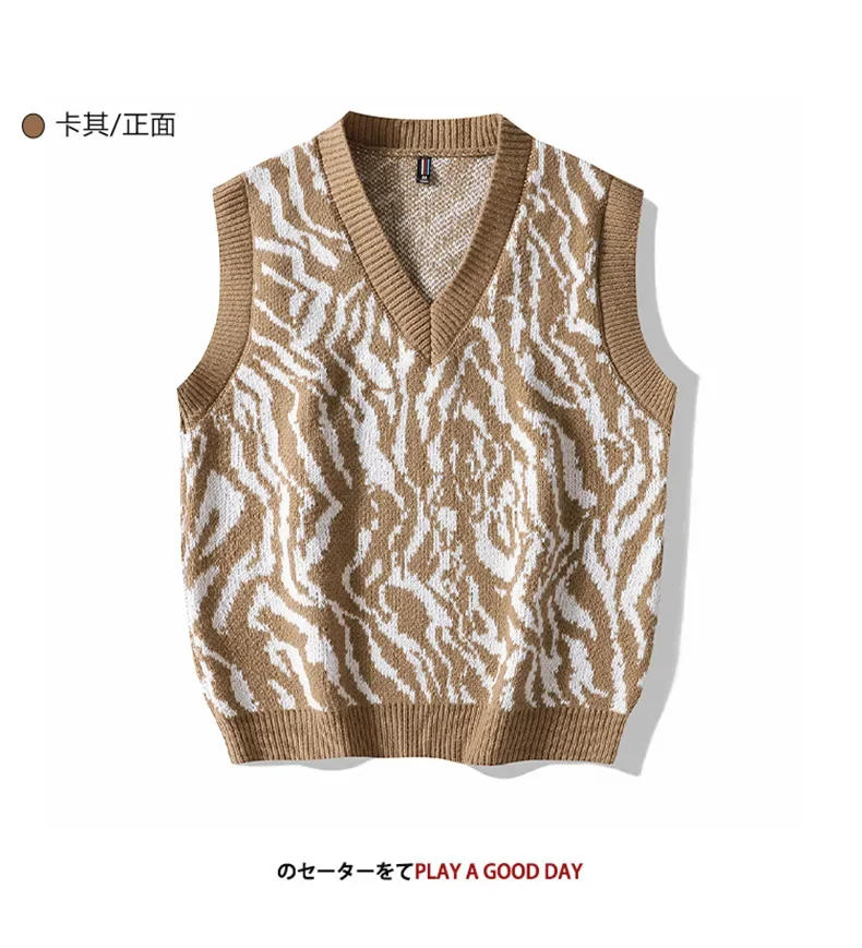 Description Picture 6 of item2023 Autumn/Winter New Thick Thread Sweater Tank Top Youth Sleeveless Knitwear Vest Bottom