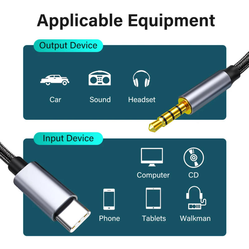 Description Picture 3 of itemUSB C to 3.5mm Jack AUX Audio Cable Car Speaker HiFi Headphone Headset Adapter For Samsung S23 S24 Xiaomi Mi Huawei Google Pixel