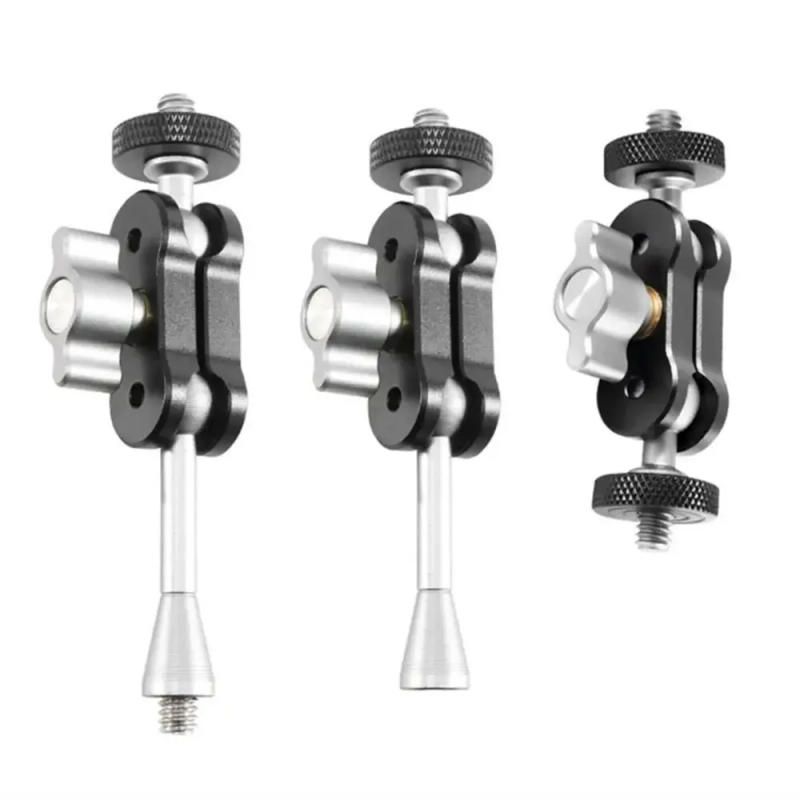 Description Picture 2 of itemDouble Ball Head Magic Arm 1/4 inch Screw CNC for SLR Camera Tripod Cage Rig LED Video Light Microphone Field Monitor Load 2kg