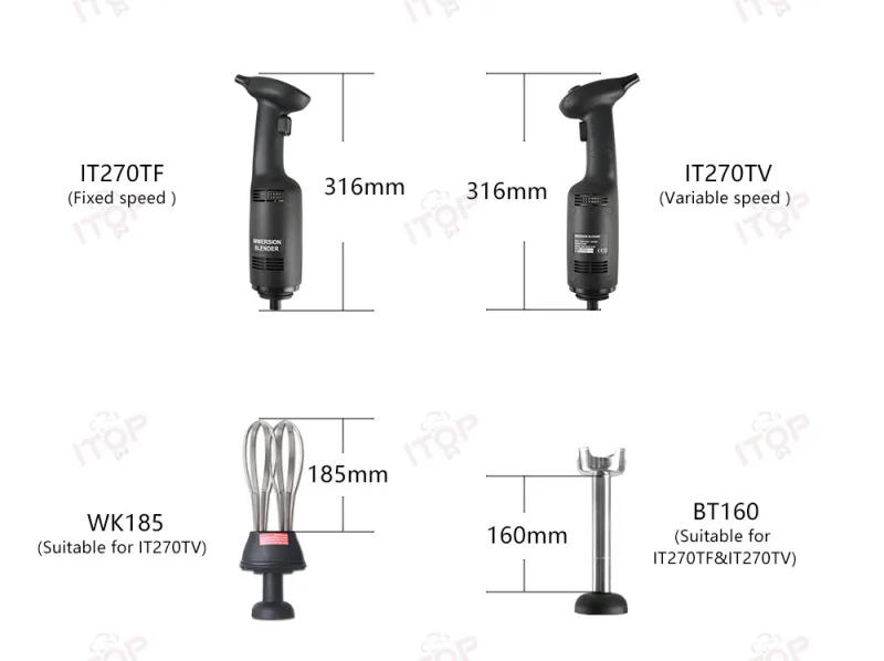 Description Picture 3 of itemITOP 270W Handheld Blender Household/ Commercial Immersion Blender Durable Food Mixer Fixed Speed 20000 RPM