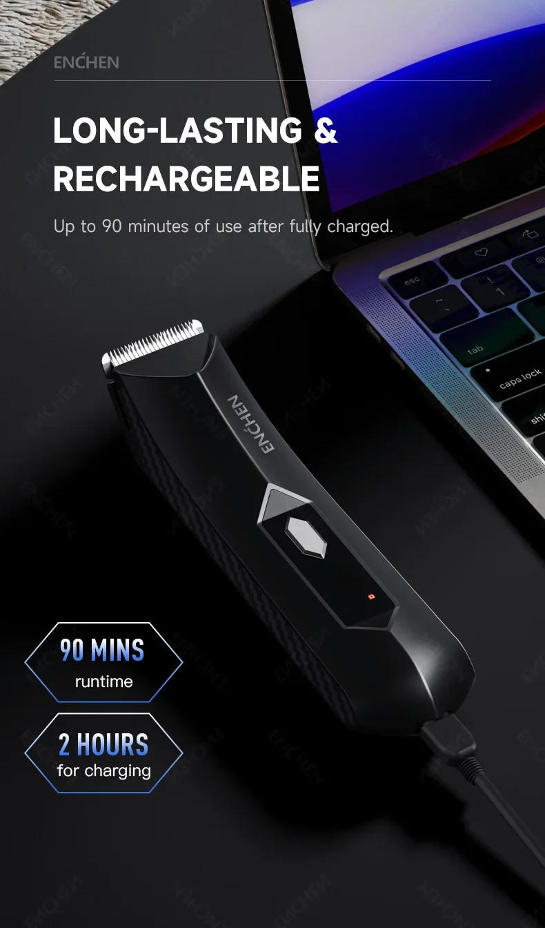 Description Picture 6 of itemENCHEN Hair Trimmers Professional Privacy Trimmer Waterproof Clippers Rechargeable Haircut Machine Hair Trimmer for Men SPARK 2