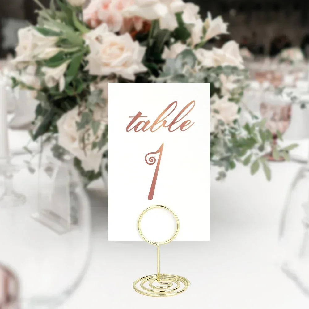 Description Picture 5 of item24/1PCS Metal Place Card Holders Photo Clip Stands Wedding Table Number Name Sign Stand Birthday Party Home Decoration Supplies