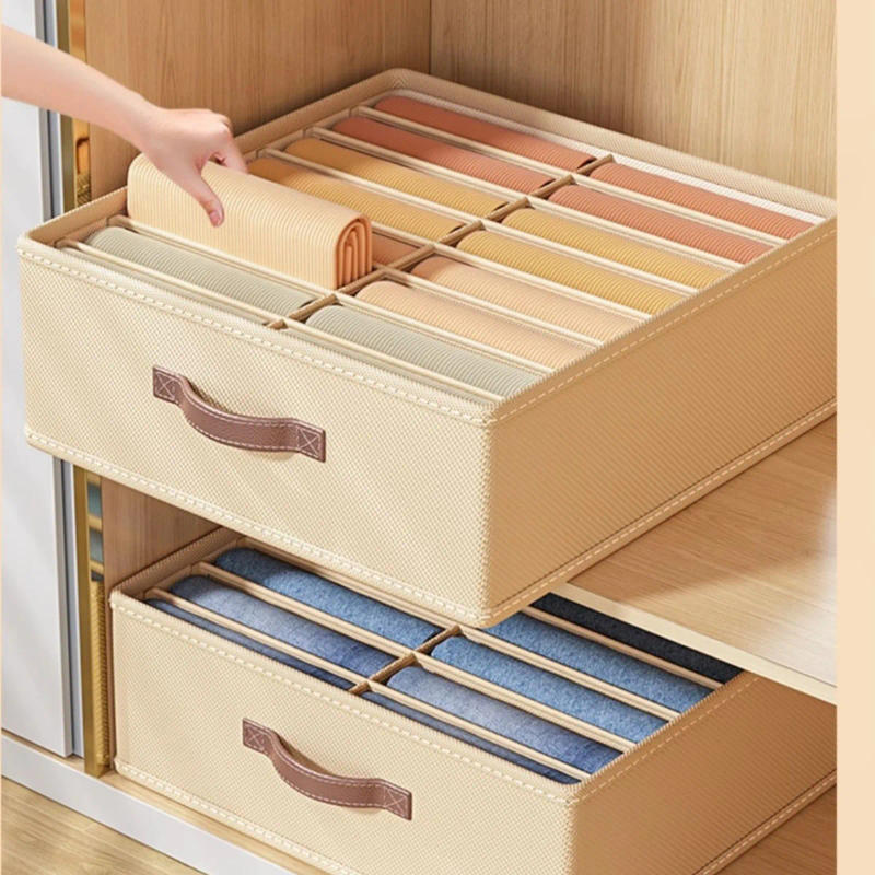 Description Picture 2 of itemDouble Grids Clothes Organizer Cabinet Drawers Organizer For Underwear Socks Pants Storage Boxes Room Wardrobe Closet Organizers