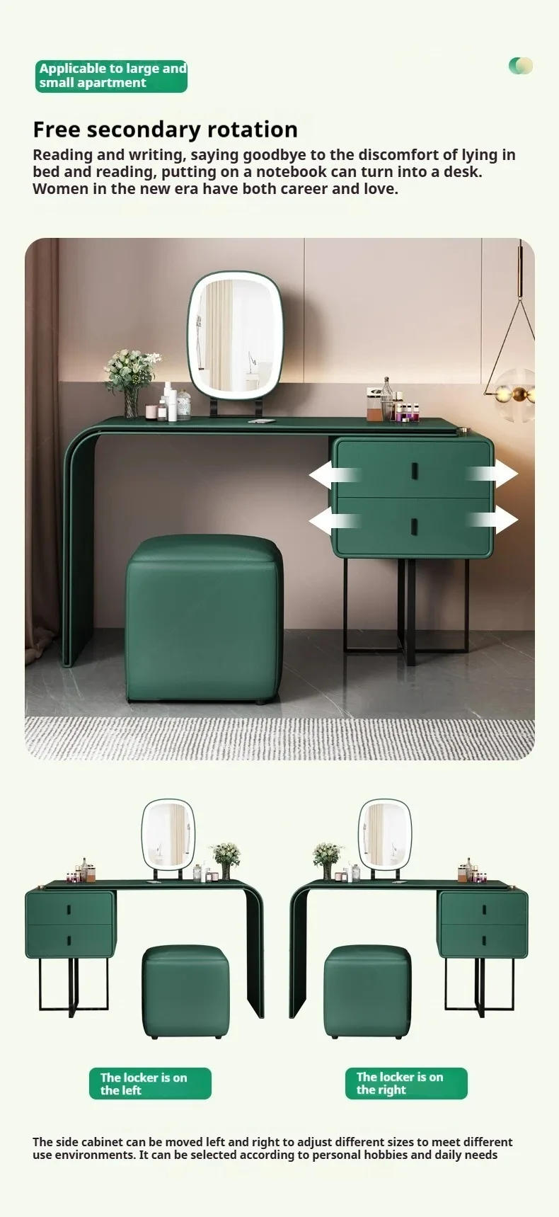 Description Picture 6 of itemVanity Makeup Desk Bedroom Furniture Furniture Bedroom Storage Cabinet Set Shoe Organizer Table Modern Aesthetic Room Desk