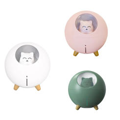 Lovely Pet Air Humidifier 220Ml Planet Cat Ultrasonic Cool Mist Aroma Air Oil Diffuser Romantic Color LED Lamp