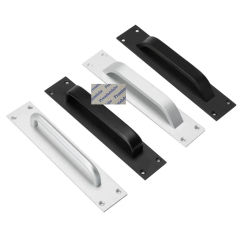 2Pcs Matt Silver Black Aluminum Alloy Wooden Door Pull Push Handle Fire Toilet With Screws