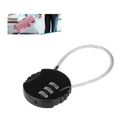 Portable Camping 3 Digit Combination Travel Accessories Steel Wire Ball Shaped Gym Padlock Trunk Locks Bicycle Lock Code Lock