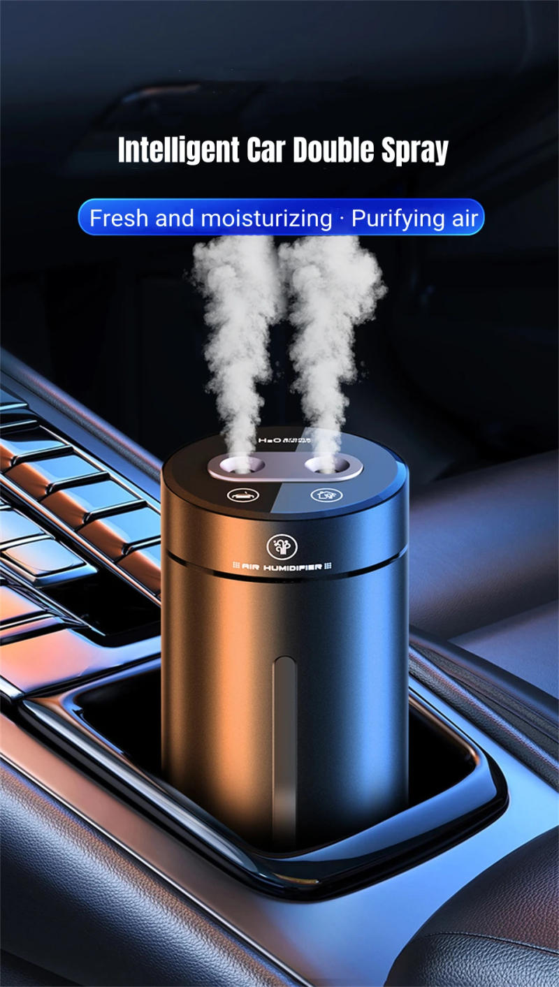 Description Picture 6 of item380ML Double Spray Vehicle Air Humidifier USB Charging Mini Essential Oil Diffuser with Mood Light Wireless Car Aroma Humidifier
