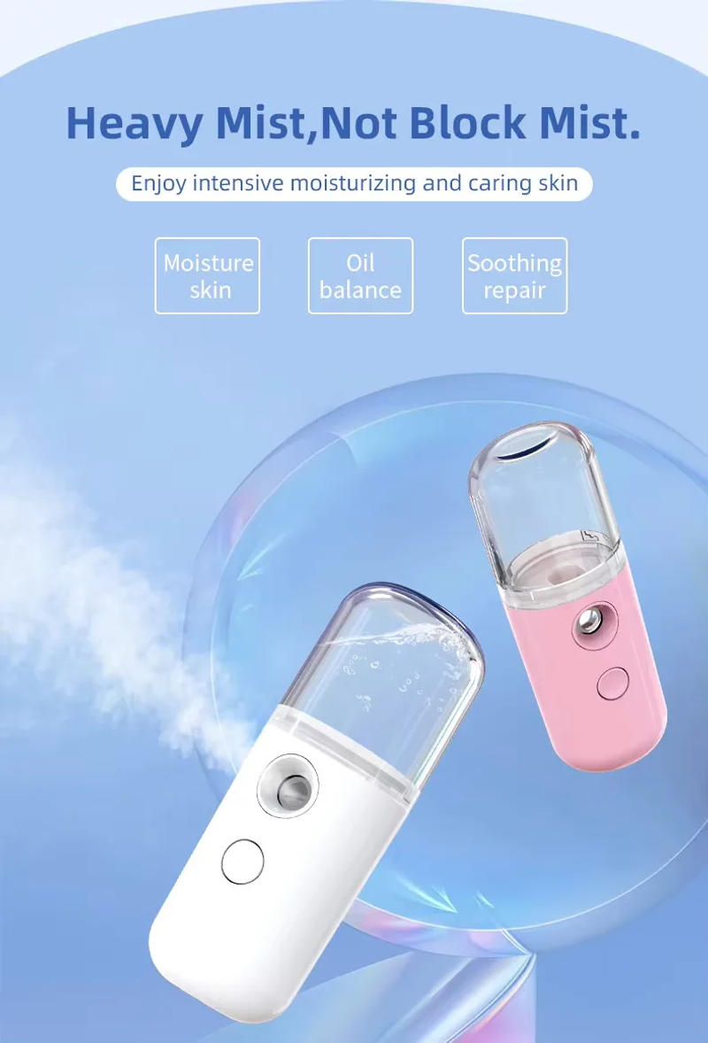 Description Picture 5 of item30ml Mini Air Humidifier Nano Facial Sprayer Portable Rechargeable Small Steamer Wireless Nano Personal Face Hydrat Sprayer