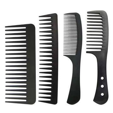 4pcs Barber Heat Resistant Ergonomic Head Massage Anti Static Hair Comb Set Hairdressing Daily Styling Tool Plastic Wide Tooth