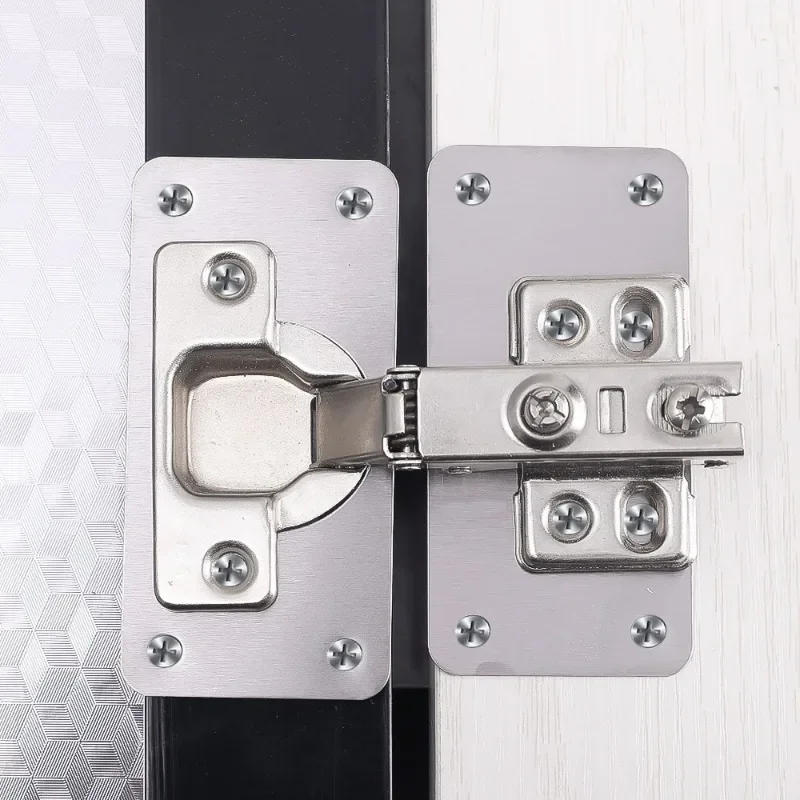 Description Picture 3 of itemCabinet Hinge Repair Plate Stainless Steel Door Hinge Mounting Plate with Holes Hardware Hinge Fixing Brackets Kits Repair Tools