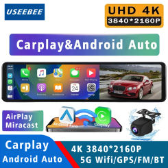 11.26 Inch 4K Dash Cam Rear View Mirror Carplay Android Auto GPS 5G WIFI Car Dvr Vehicle Dashcam Black Box Camera Drive Recorder